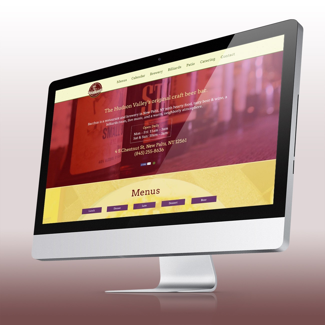 Bacchus Website, designed by Query Creative in the Hudson Valley